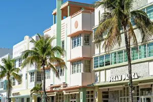 Window Prints: Art Deco facade, Ocean Drive, South Beach, Miami, Florida, USA