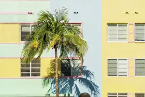Art Deco Prints: Art Deco facade on Ocean Drive, South Beach, Miami, Florida, USA