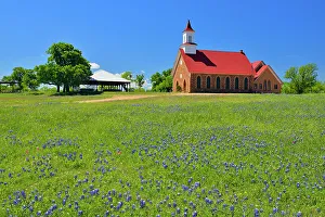 Small Town Prints: Art Methodist Church (Established 1856), Art, Texas, USA