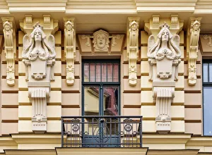 Latvian Prints: Art Nouveau Architecture, 13 Albert Street, Riga, Latvia