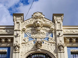 Latvian Prints: Art Nouveau Architecture, 8 Albert Street, Riga, Latvia