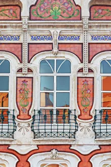 Aveiro District Prints: Art Nouveau building facade, Aveiro, Portugal
