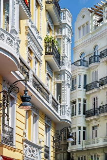 Art Nouveau Prints: Art nouveau buildings, Eixample district, Valencia, Valencian Community, Spain