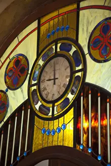 Reception Prints: Art nouveau designed clock, Hostal los Frailes (Friars Hostel), Havana, Cuba