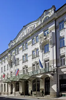 Accommodations Prints: The Art Nouveau Grand Hotel Union, Ljubljana, Slovenia, Eastern Europe
