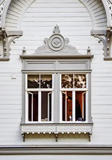 Latvian Prints: Art Nouveau House, detailed view, Majori, Jurmala, Latvia