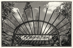 Paris Prints: Art Nouveau metro station, Paris, France