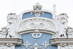 Art Noveau architecture in Central Riga, Latvia, Baltic States, Europe