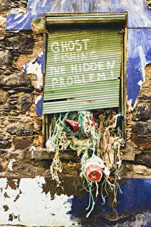 Artistic Gallery: Artistic details of painted wall of building, Rua de Santa Maria, Funchal, Madeira island