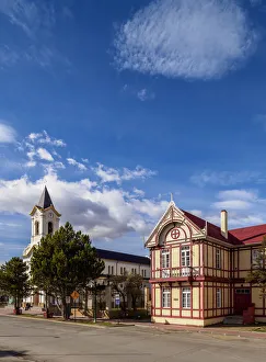Arturo Prat Main Square, Puerto Natales, Ultima Esperanza Province, Patagonia, Chile