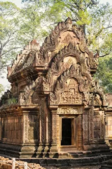 Images Dated 15th July 2016: Asia, Cambodia, Siem Reap, Angkor, Banteay Srei - hindu temples famous for their intricate