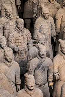Asia, China, Shaanxi Province, Xian, terracotta warriors from the funerary army of Qin