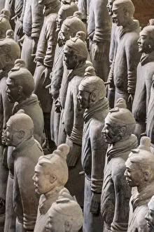 Asia, China, Shaanxi Province, Xian, terracotta warriors from the funerary army of Qin