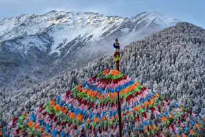 Asia, China, Sichuan Province, Shuangqiao Valley, Xiaojin County, Buddhist Stupa