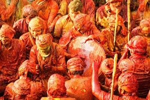 Asia, India, Uttar pradesh, Mathura district. Lathmar holi