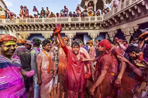 Images Dated 9th November 2015: Asia, India, Uttar Pradesh, Nandgaon, Holi festival of Colors