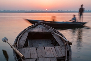 Asia, India, Uttar Pradesh, Varanasi district. Varanasi at sunrise Asia, India, Uttar Pradesh, Varanasi district. Varanasi at sunrise