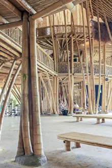 School Prints: Asia, Indonesia, Bali, Bamboo architecture at John Hardys Green School in Kabupaten