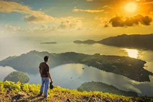 Asia, Indonesia, Spice Islands, Maluku, Banda Api, the view from the summit of Api