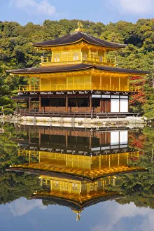 Asia, Japan, Honshu, Kansai Region, Kyoto, Kinkaku-ji or The Golden Pavilion, one