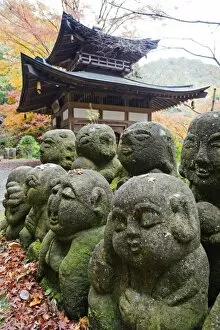 Kansai Collection: Asia, Japan. Kyoto, Sagano, Arashiyama, Otagi Nenbutsu dera temple, stone images