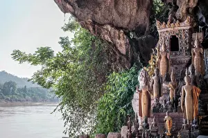 Laotian Prints: Asia, Laos, Mekong Valley, Pak Ou Caves