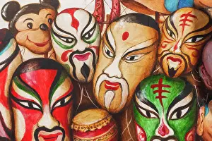 Chinatown Prints: Asia, Singapore, Chinatown, Wall Mural depicting Chinese Masks