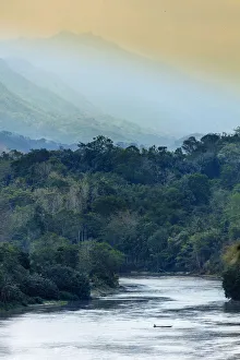 Asia, Southeast Asia, Indonesia, Sulawesi, Celebes, a boat crossing the Sadang river