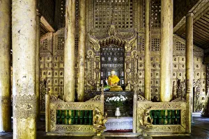 Asia, Southeast Asia, Myanmar, Mandalay, Golden Palace Monastery (Shwenandaw Kyaung)