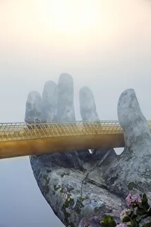 Images Dated 11th January 2019: Asia, Southeast Asia, Vietnam, Danang, The Golden Bridge at the Ba Na resort, an