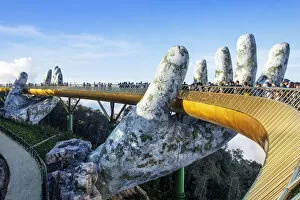 Images Dated 11th January 2019: Asia, Southeast Asia, Vietnam, Danang, The Golden Bridge at the Ba Na resort, an