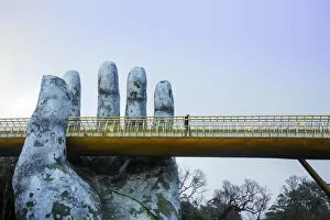 Images Dated 22nd February 2019: Asia, Southeast Asia, Vietnam, Danang, The Golden Bridge at the Ba Na resort, an old