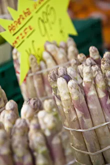 Latin Quarter Prints: Asparagus in market, Rue Mouffetard, Latin Quarter, Paris, France