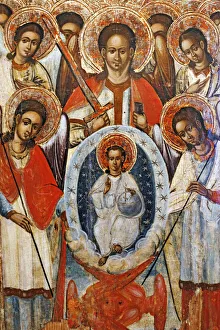 Images Dated 17th December 2009: Assembly of the Archangel Michael (17 century), Volyn icon, museum, Lutsk, Volyn oblast