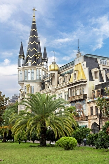 Black Sea Prints: Astronomical Clock building, Europe Square, Batumi, Black Sea, Georgia