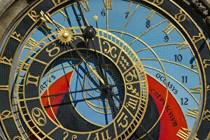 Old Town Square Collection: Detail of Astronomical clock (Orloj) after reconstruction in 2018, Old Town Square