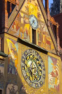 Altes Rathaus Prints: Astronomical Clock on Ulms decorative Town Hall (Altes Rathaus), Ulm