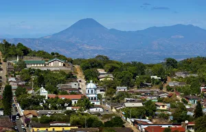 Guatemala Gallery: Ataco, El Salvador, El Chingo Volcano, Border Of Guatemala And El Salvador, Iglesia