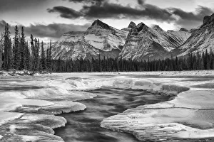 Athabasca River in Winter, Jasper National Park, Alberta, Canada