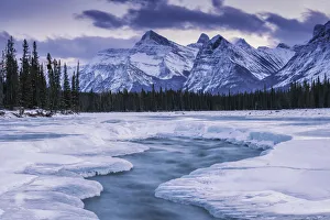 Athabasca River in Winter, Jasper National Park, Alberta, Canada