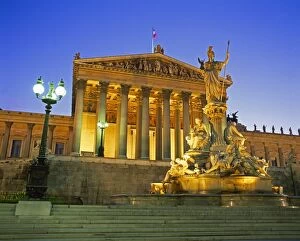 Vienna Gallery: Athena fountain & Parliament building, Vienna, Austria