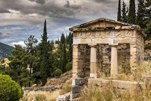 Athenian Treasury, Delphi, Central Greece, Greece