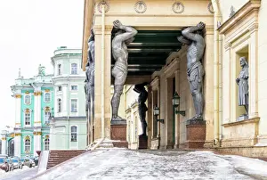 Portico Prints: Atlantes - 10 grey granite giants by sculptor Alexander Terebenev