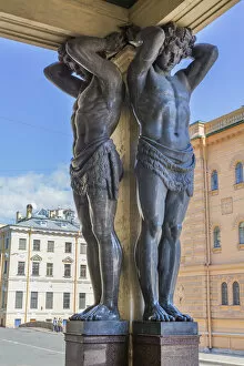 Atlas Collection: The Atlantes portico, Winter Palace, State Hermitage Museum, Saint Petersburg, Russia