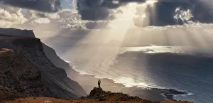 Reiseorte Prints: Atlantic Ocean from Famara promontory at sunset