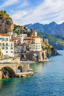 Atrani. Amalfi coast, Salerno, Campania, Italy. View of Atrani village