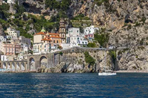 Salerno Prints: Atrani as seen from the sea, Campania, Italy