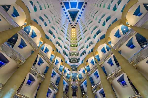 Middle East Prints: Atrium inside the Burj Al Arab hotel, Jumeirah, Dubai, United Arab Emirates