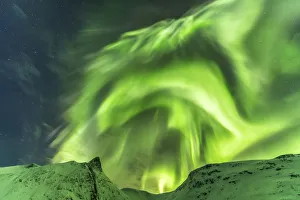Illuminate Prints: Aurora Borealis over Mountain, Senja, Norway