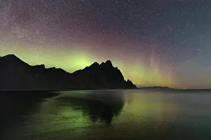 Stokksnes Prints: Aurora Borealis (Northern Lights) over Vestrahorn, Stokksnes, Iceland
